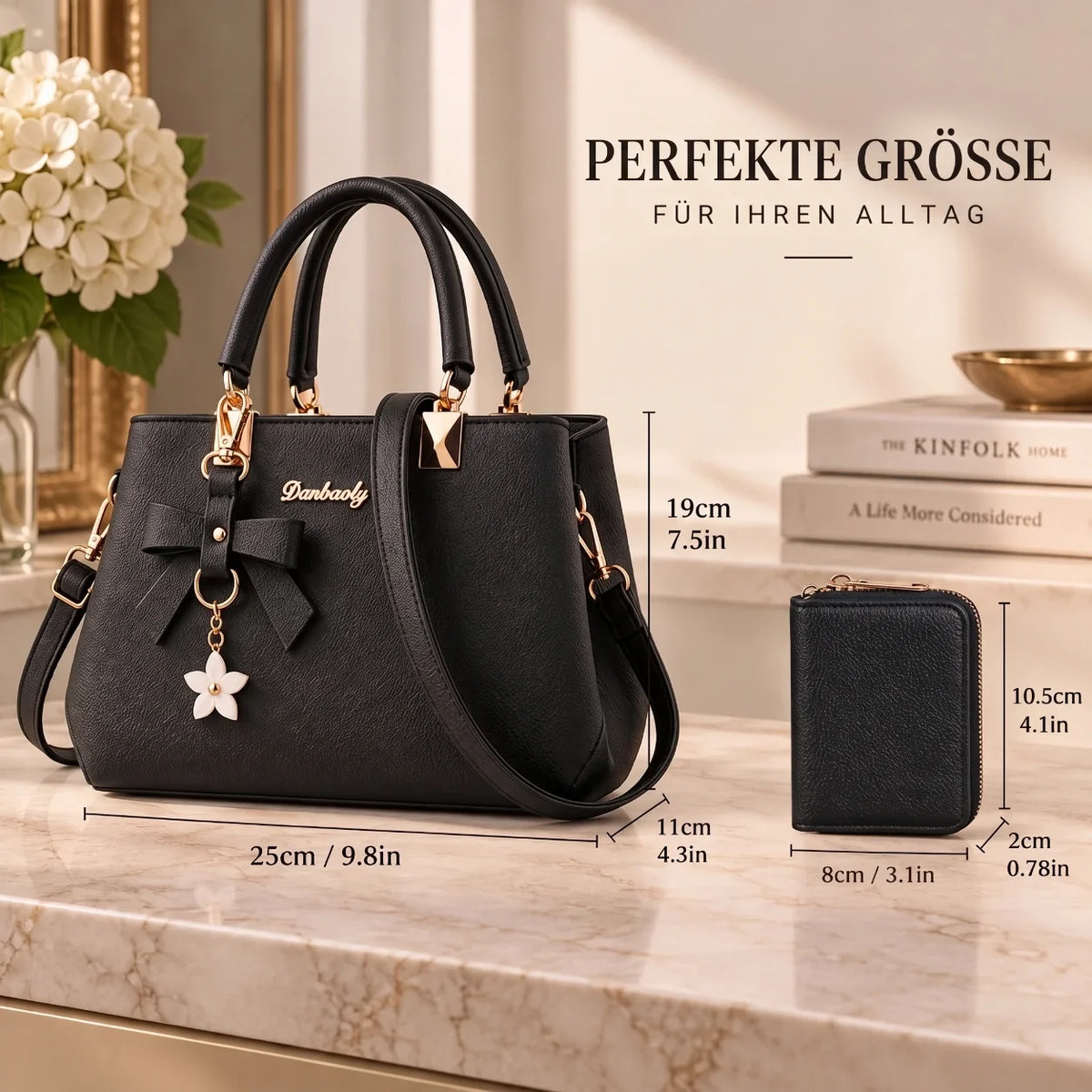 Caline | 2-teiliges Damen-Handtaschen-Set – Shopper & Geldbörse