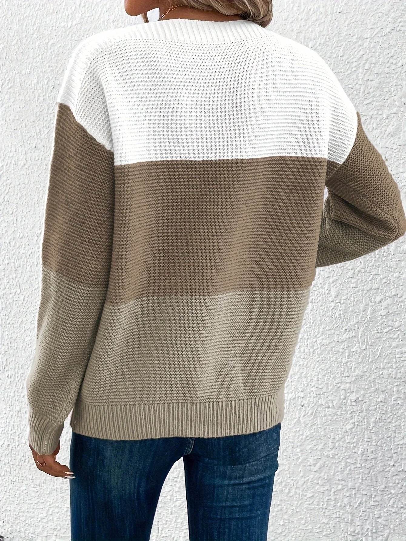 Elena Damen-Strickpullover mit Rundhalsausschnitt