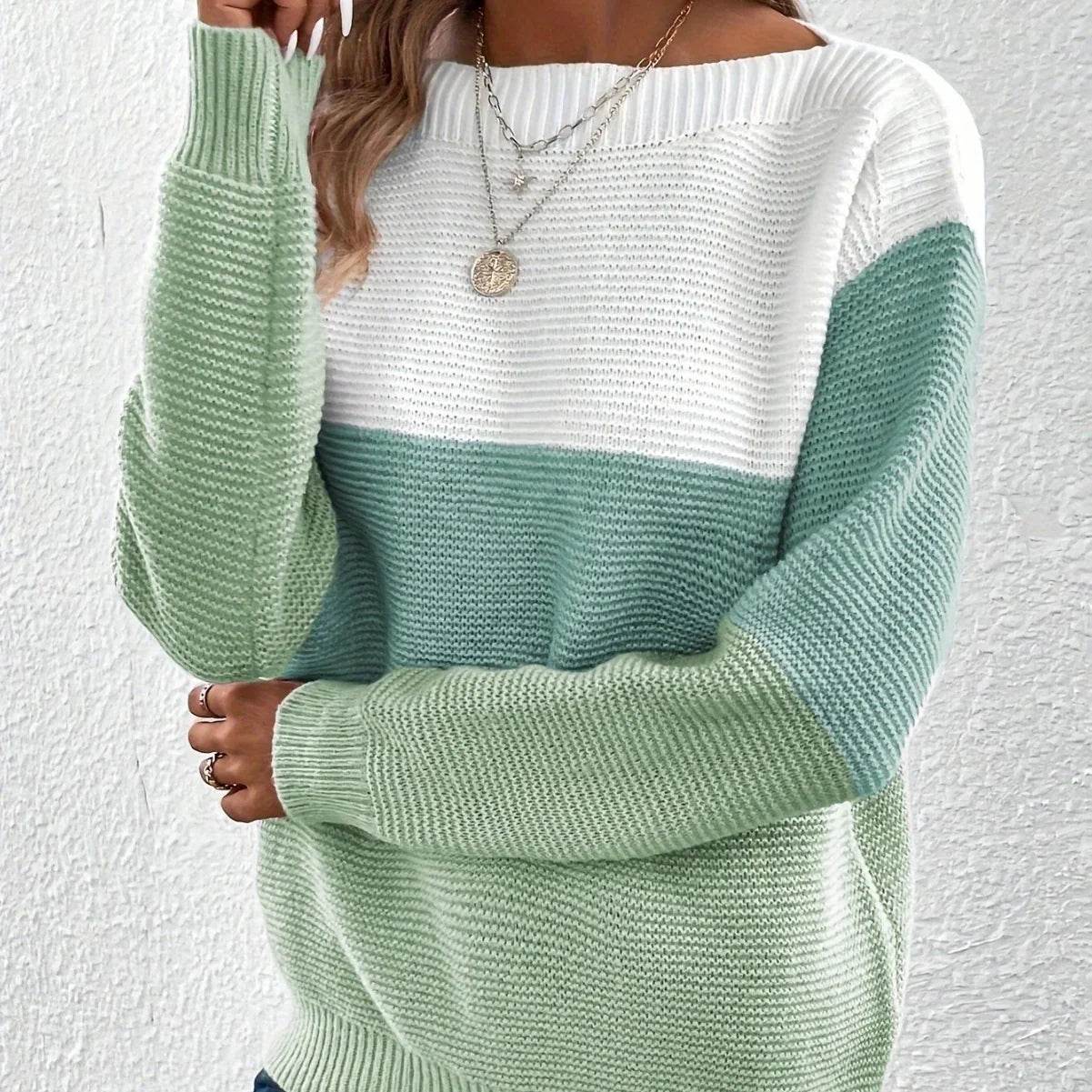 Elena Damen-Strickpullover mit Rundhalsausschnitt