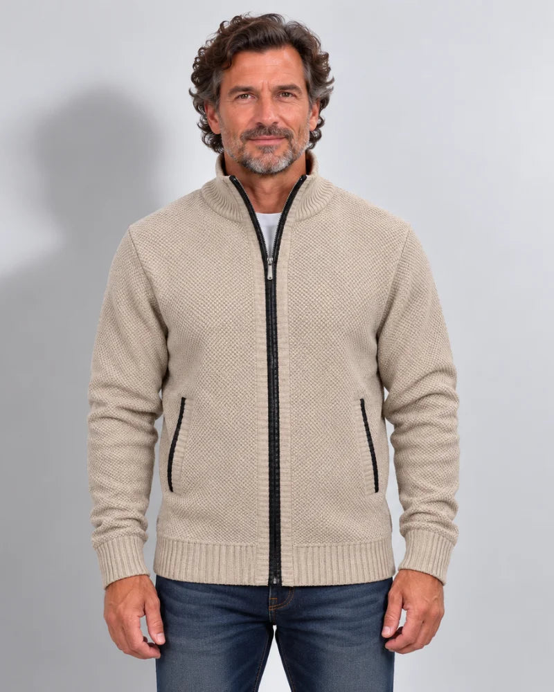 Strickjacke mit Reißverschluss und Fleecefutter - Nordic