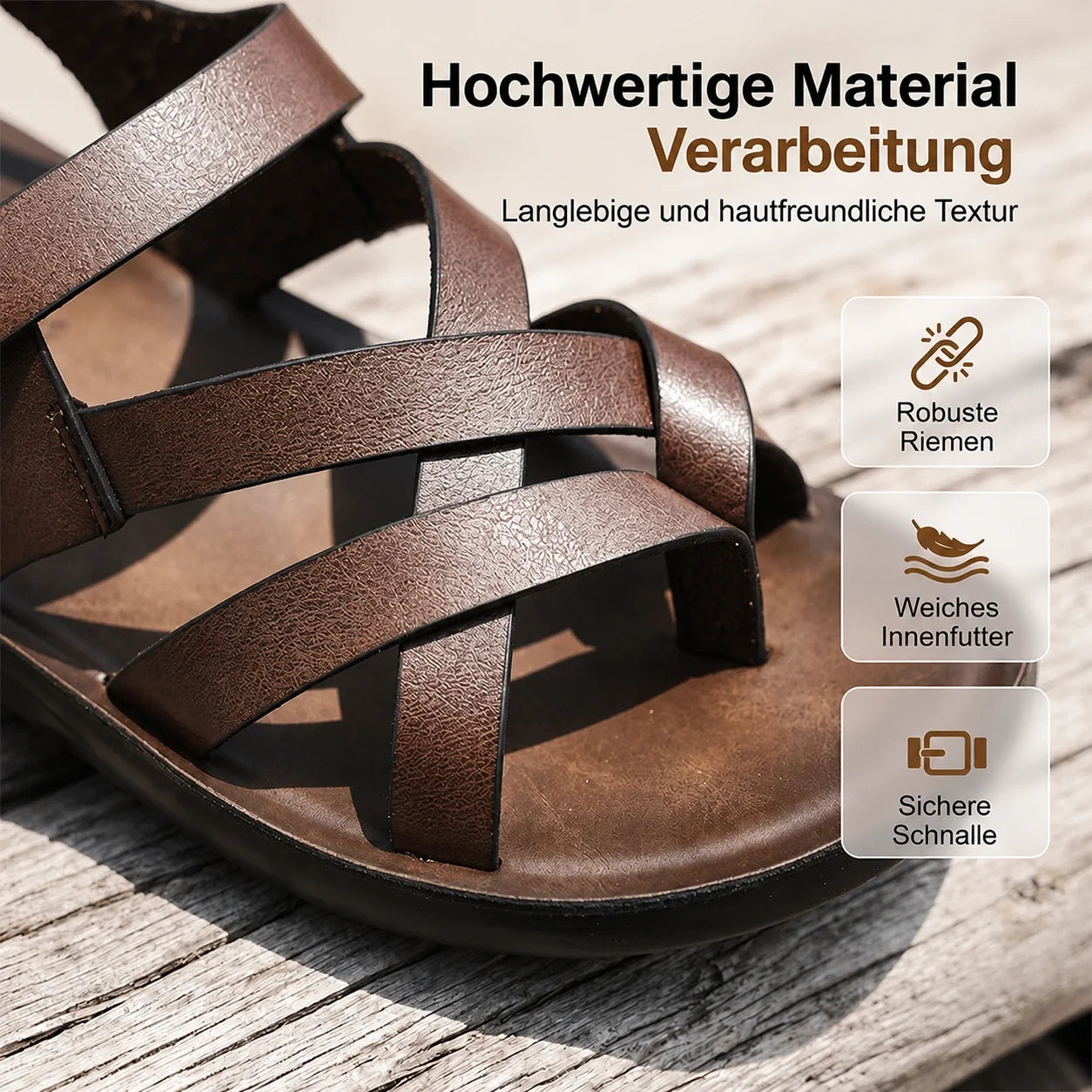 Roman | Herren Sandalen – Lässig, Weiche Sohle & Perfekt für den Strand