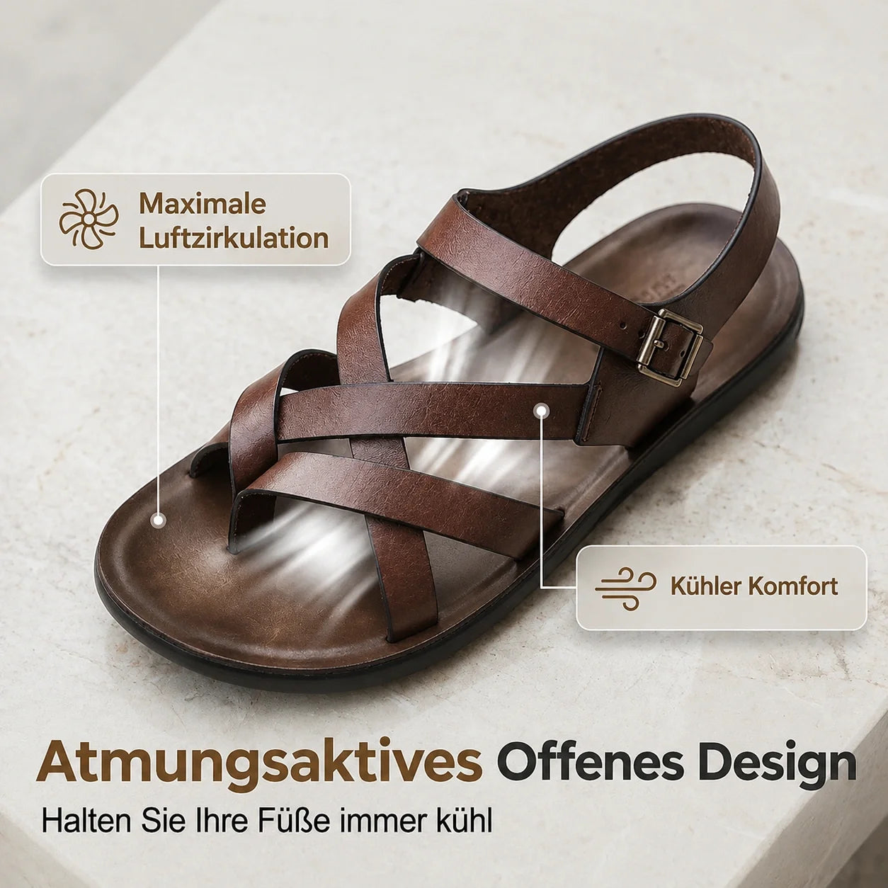 Roman | Herren Sandalen – Lässig, Weiche Sohle & Perfekt für den Strand