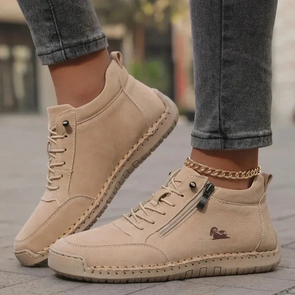 Bequeme Leder-Stiefeletten mit Reißverschluss – Mavie