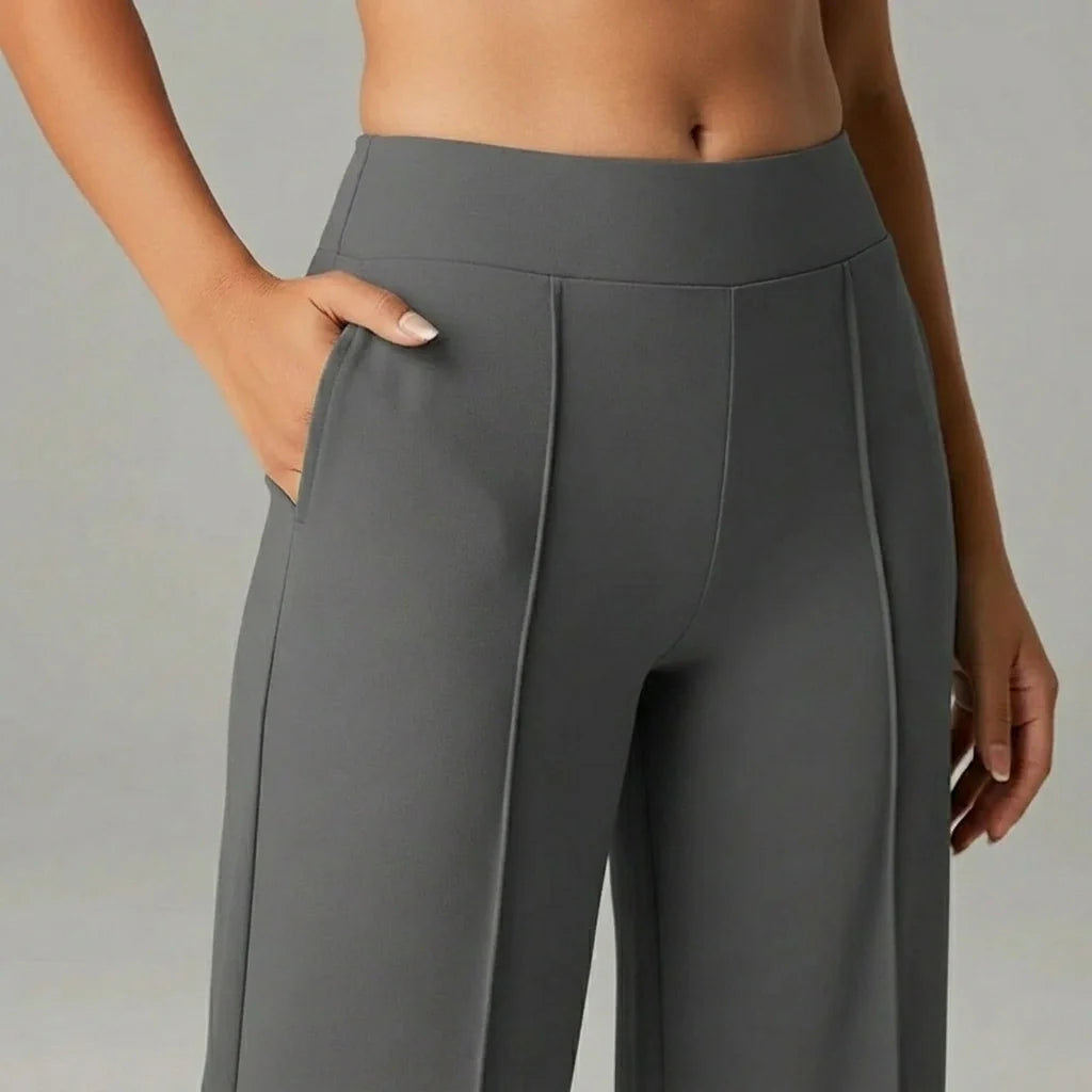 Bequeme Stretchhose mit hoher Taille und weitem Bein – SoftFlex
