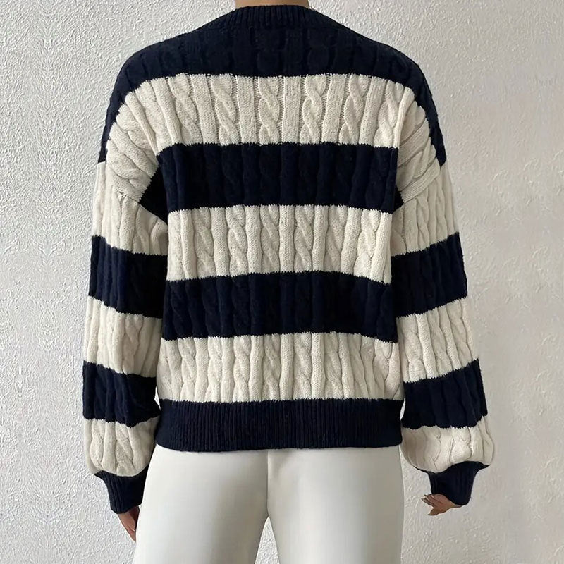 Grace Damen-Strickpullover mit Streifen