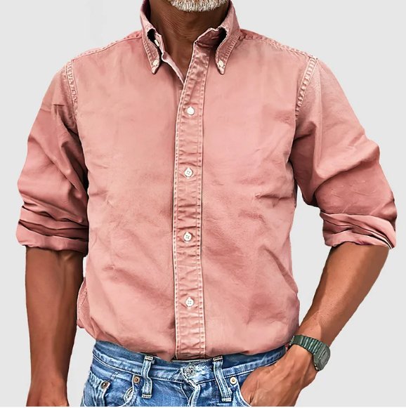 Klassisches Denim-Freizeithemd mit langen Ärmeln