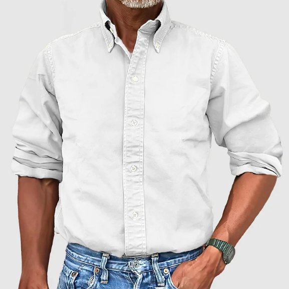 Klassisches Denim-Freizeithemd mit langen Ärmeln