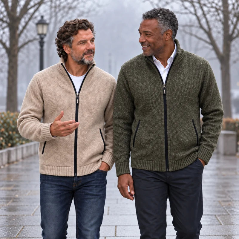 Strickjacke mit Reißverschluss und Fleecefutter - Nordic