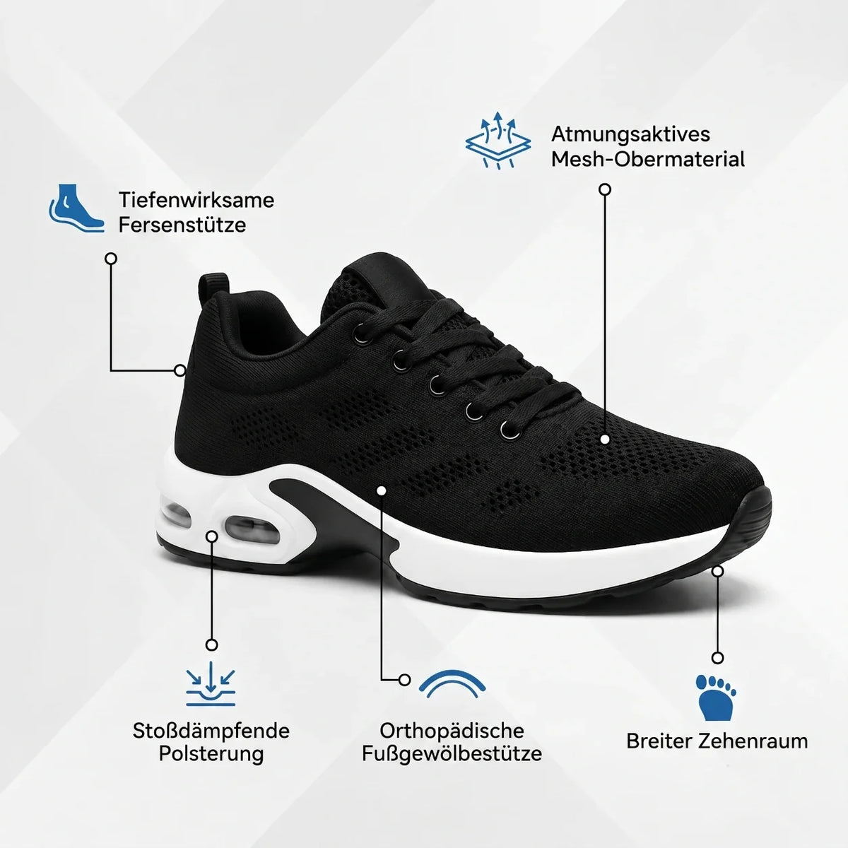 OrthoWalk™ – 12-Stunden-Arbeitsschuhe zur Linderung von Fuß-, Knie- & Rückenschmerzen