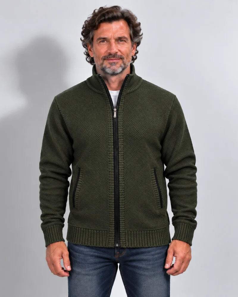 Strickjacke mit Reißverschluss und Fleecefutter - Nordic