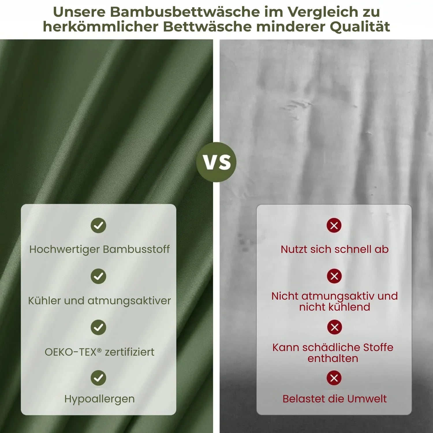 Bambus-Kühlbettwäsche-Set 4 Teile