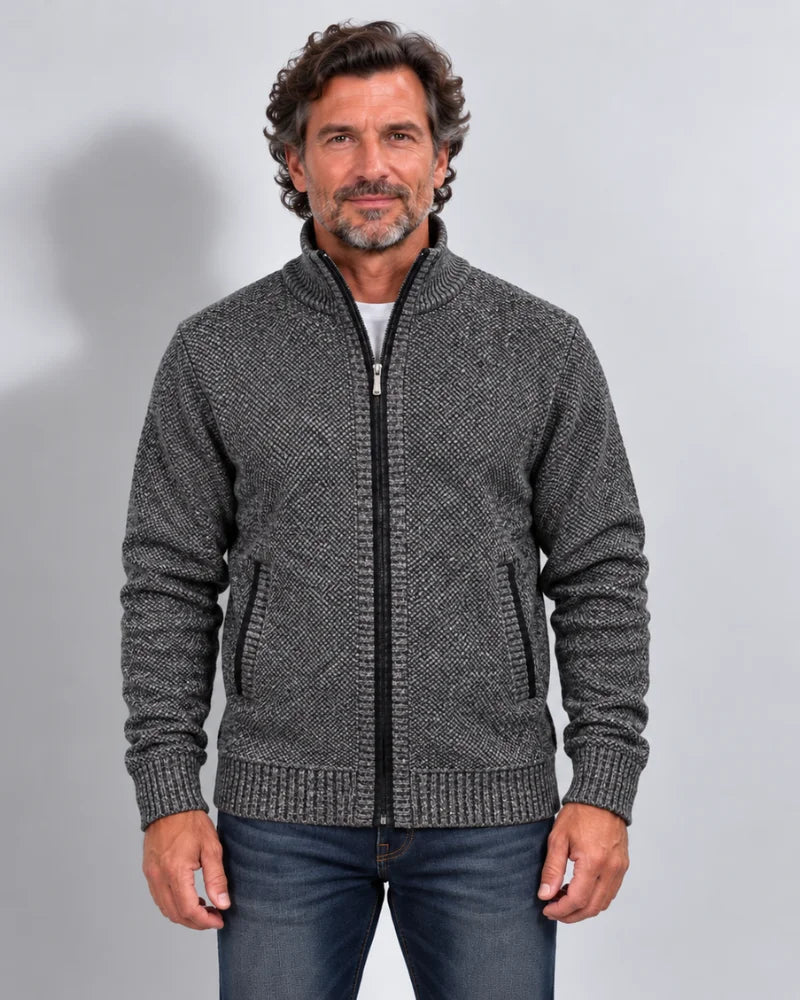 Strickjacke mit Reißverschluss und Fleecefutter - Nordic