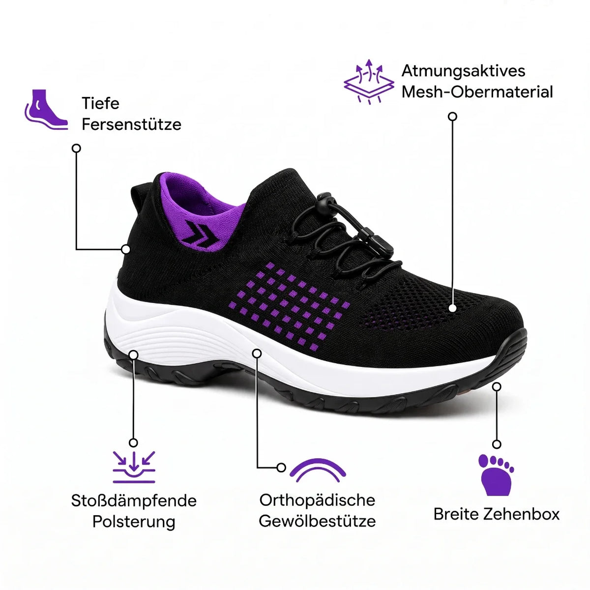 OrthoShift™ – 12-Stunden-Arbeitsschuhe zur Linderung von Fuß-, Knie- & Rückenschmerzen