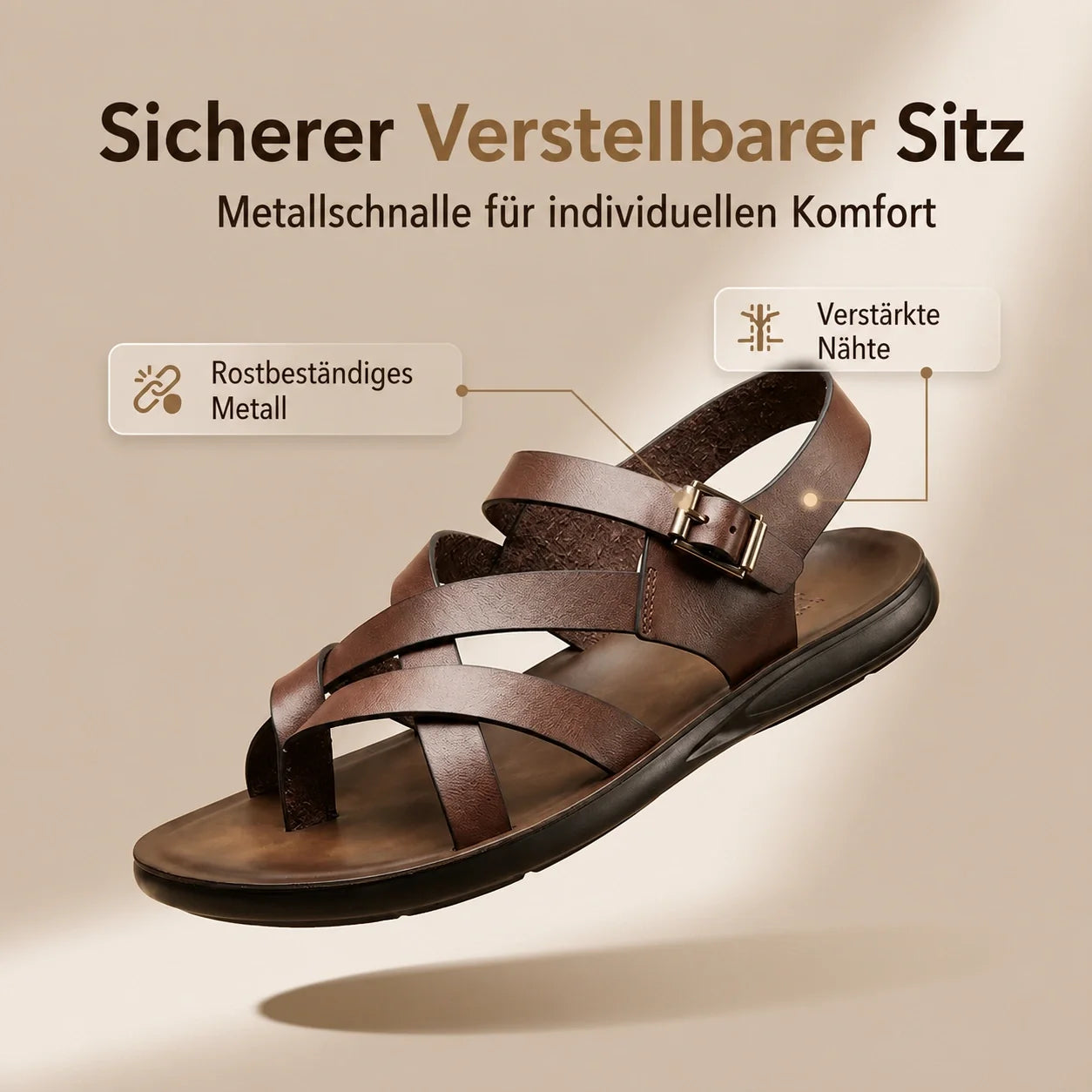 Roman | Herren Sandalen – Lässig, Weiche Sohle & Perfekt für den Strand