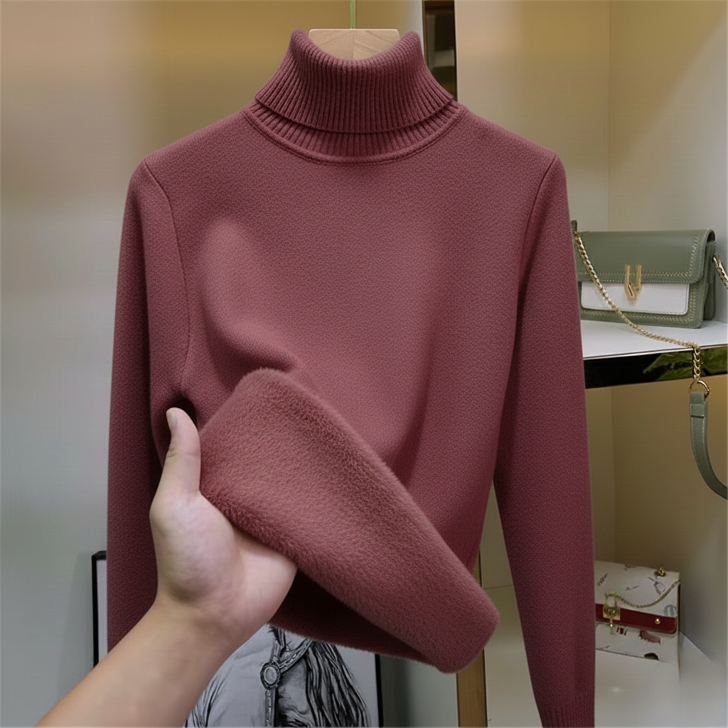 Karen Damen Fleece-Rollkragenpullover