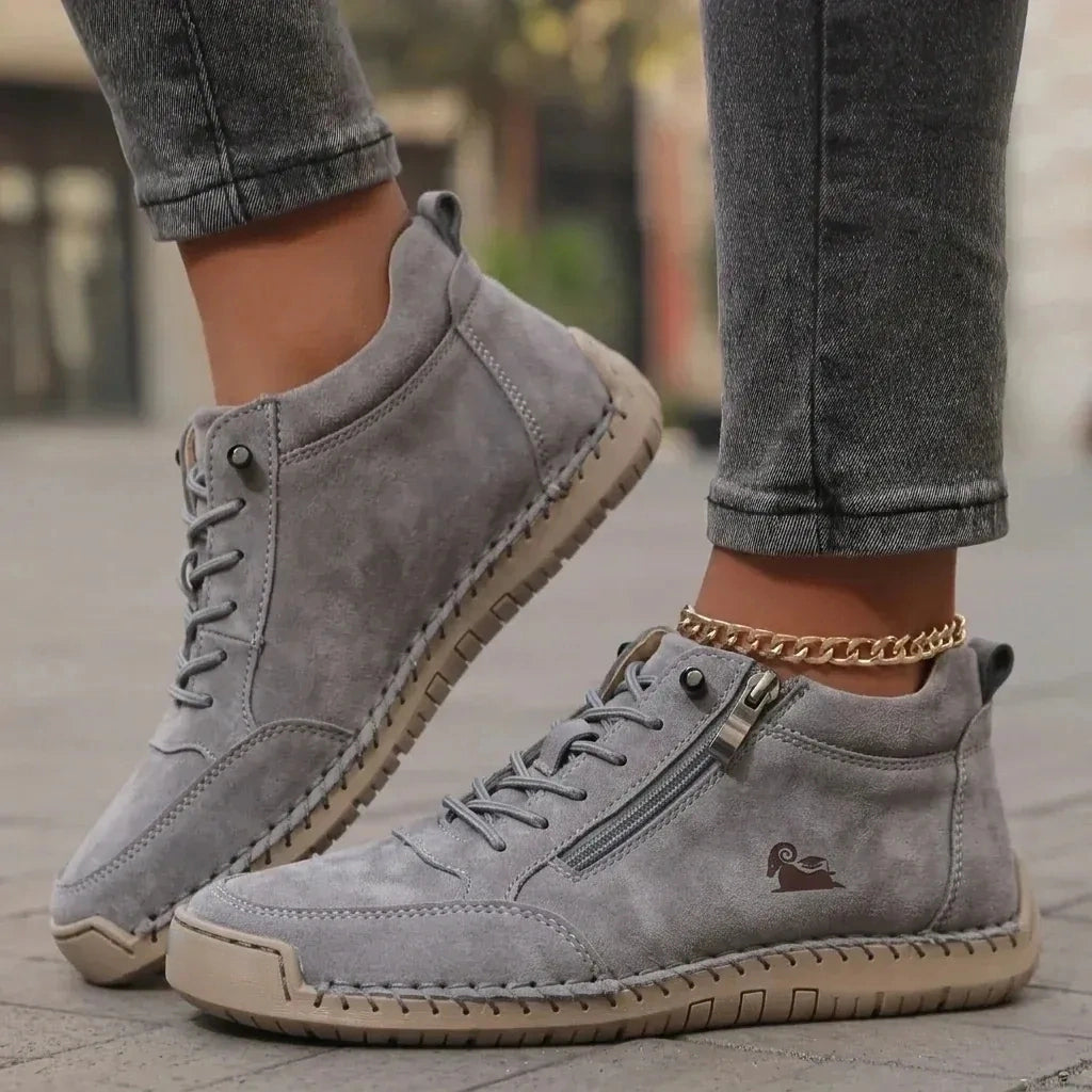 Bequeme Leder-Stiefeletten mit Reißverschluss – Mavie