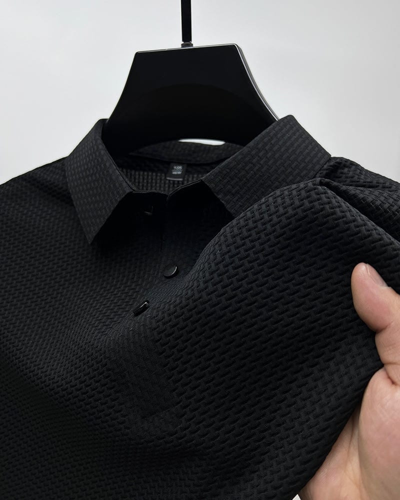 Bequemes texturiertes Stretch-Poloshirt