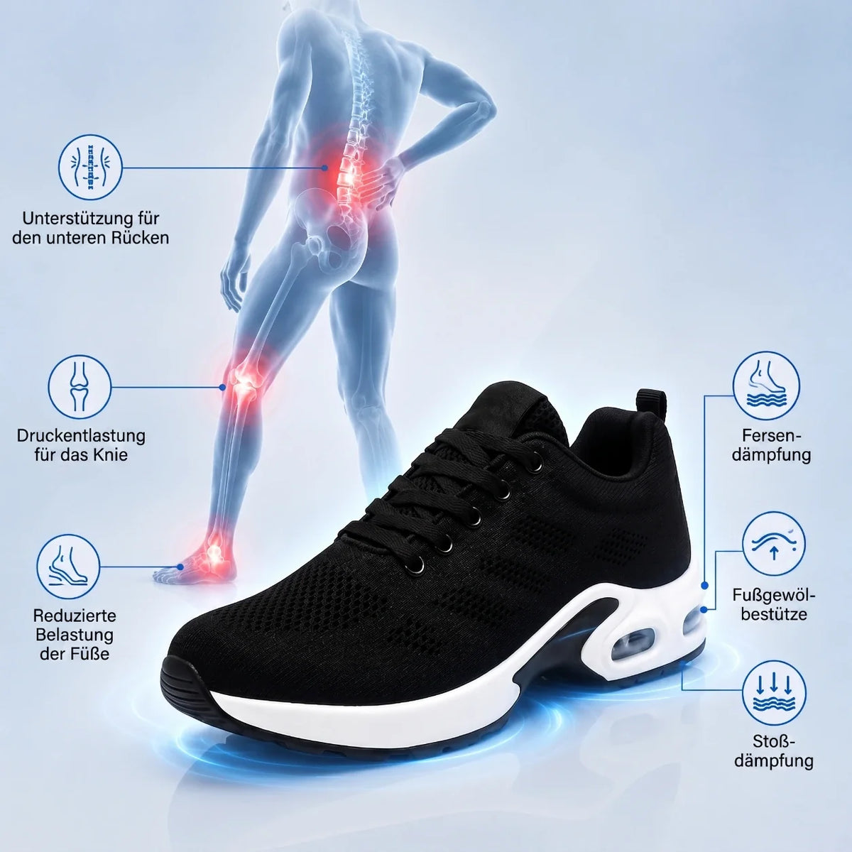 OrthoWalk™ – 12-Stunden-Arbeitsschuhe zur Linderung von Fuß-, Knie- & Rückenschmerzen