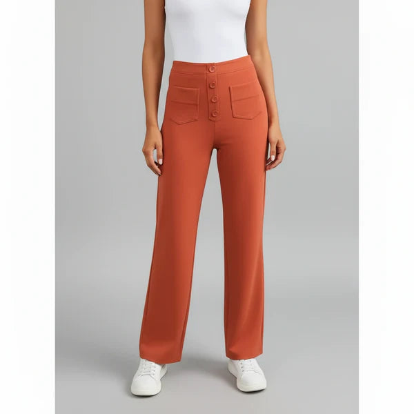 Sophie Stretchhose mit hoher Taille und Seitentaschen